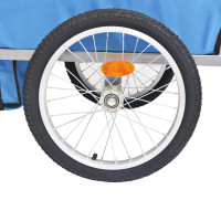 Miniatyr av produktbild för Cykelvagn grå och blå 30 kg