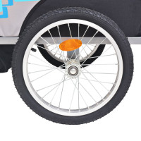 Miniatyr av produktbild för Cykelvagn grå och blå 30 kg