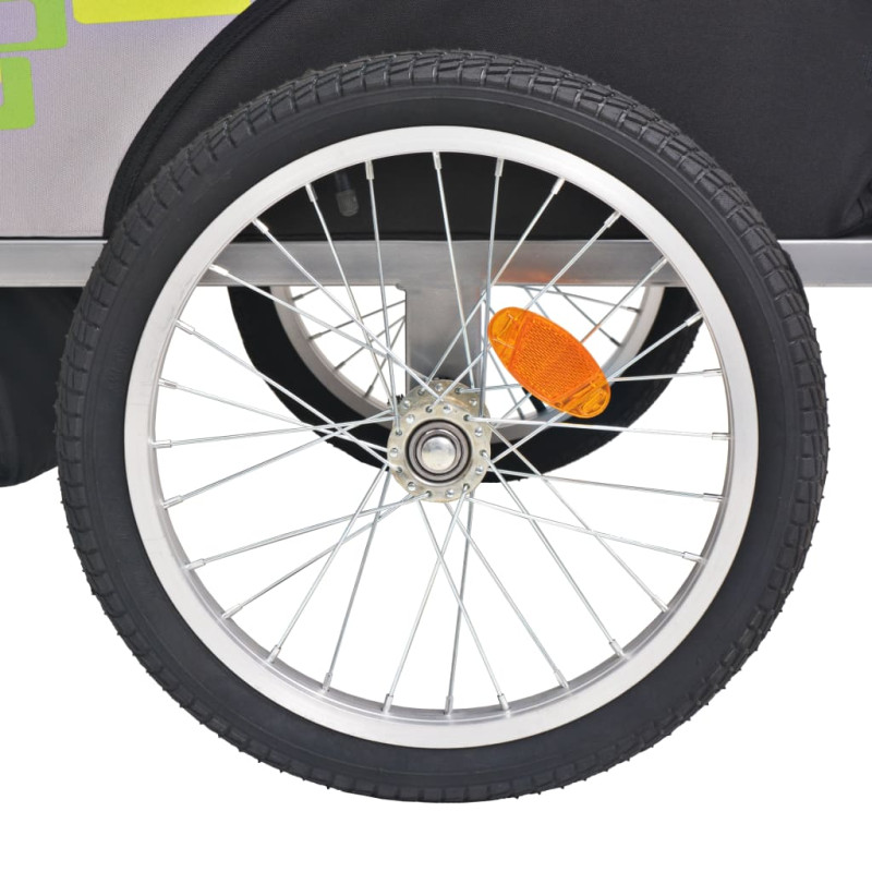 Produktbild för Cykelvagn grå och grön 30 kg