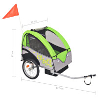 Miniatyr av produktbild för Cykelvagn grå och grön 30 kg