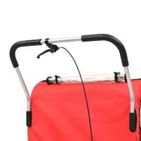 Produktbild för Cykelvagn och barnvagn 2-i-1 svart och röd
