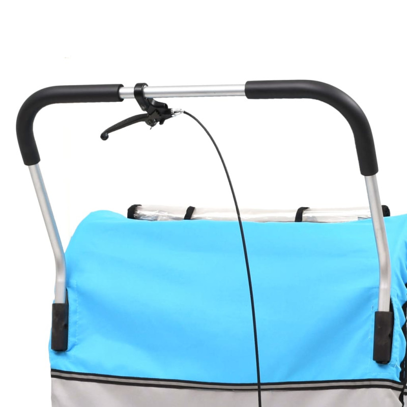Produktbild för Cykelvagn och barnvagn 2-i-1 blå och grå