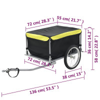 Miniatyr av produktbild för Cykelsläp svart och gul 65 kg