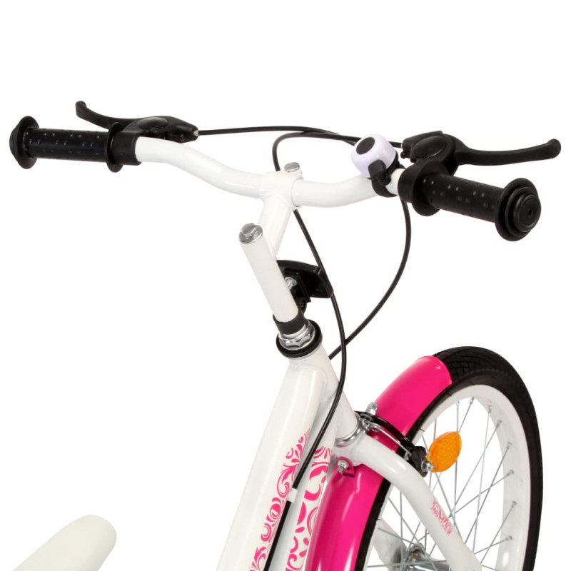 Produktbild för Barncykel 24 tum rosa och vit