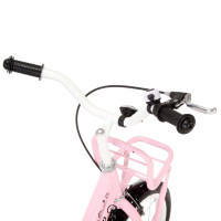 Miniatyr av produktbild för Barncykel med frampakethållare 14 tum vit och rosa