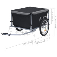 Miniatyr av produktbild för Cykelsläp svart och grå 65 kg