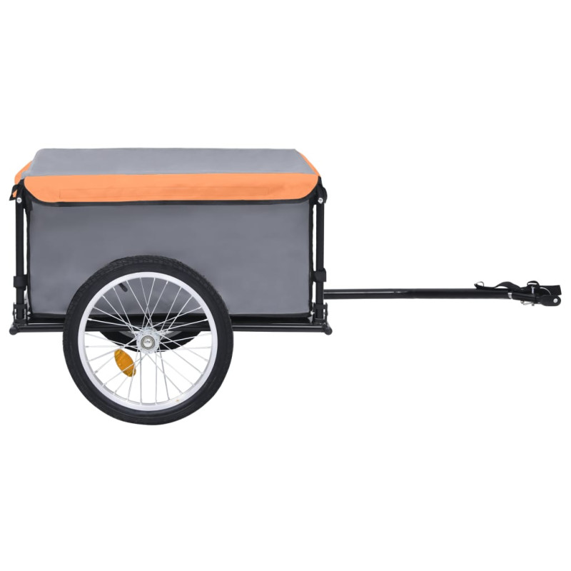 Produktbild för Cykelvagn grå och orange 65 kg