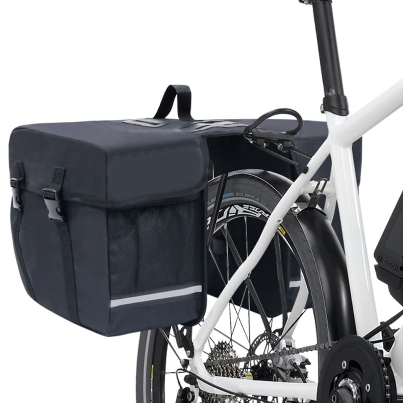 Produktbild för Dubbel cykelväska till pakethållare vattentät 35 L svart