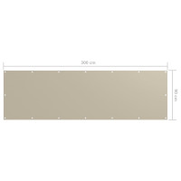 Produktbild för Balkongskärm beige 90x300 cm oxfordtyg