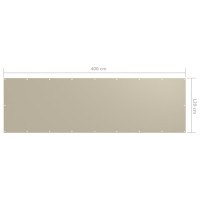 Produktbild för Balkongskärm beige 120x400 cm oxfordtyg