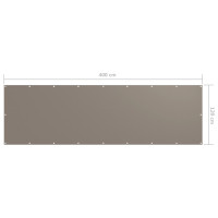 Produktbild för Balkongskärm taupe 120x400 cm oxfordtyg