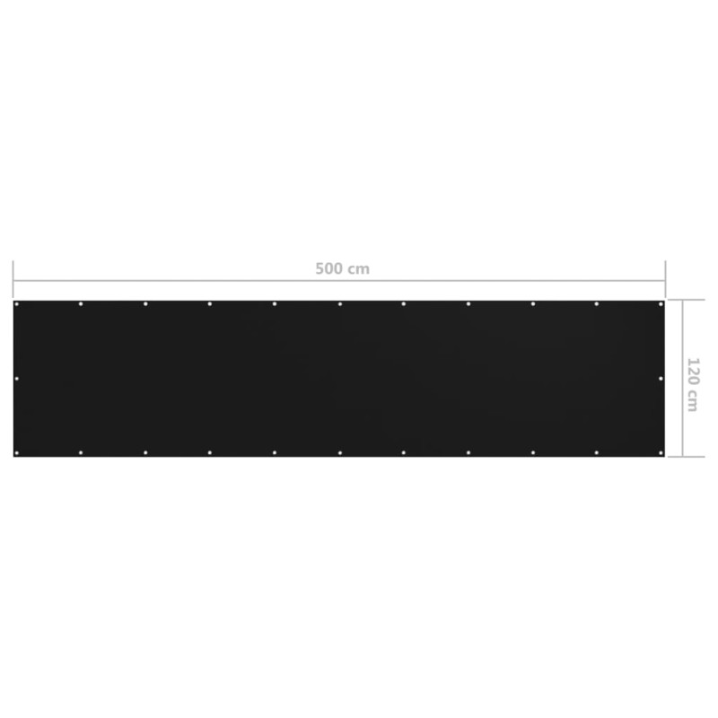 Produktbild för Balkongskärm svart 120x500 cm oxfordtyg