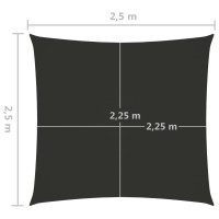 Miniatyr av produktbild för Solsegel oxfordtyg fyrkantigt 2,5x2,5 m antracit