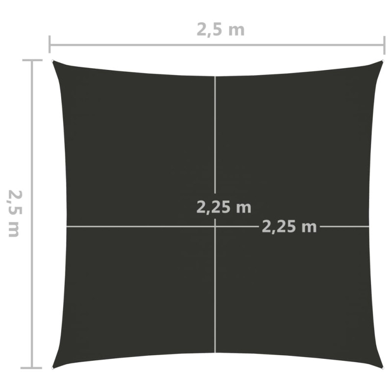 Produktbild för Solsegel oxfordtyg fyrkantigt 2,5x2,5 m antracit