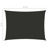 Produktbild för Solsegel oxfordtyg rektangulärt 2x3,5 m antracit