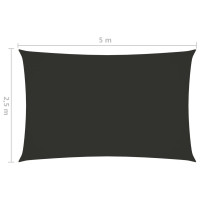 Produktbild för Solsegel oxfordtyg rektangulärt 2,5x5 m antracit
