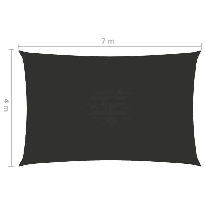 Produktbild för Solsegel oxfordtyg rektangulärt 4x7 m antracit