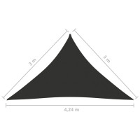 Produktbild för Solsegel oxfordtyg trekantigt 3x3x4,24 m antracit