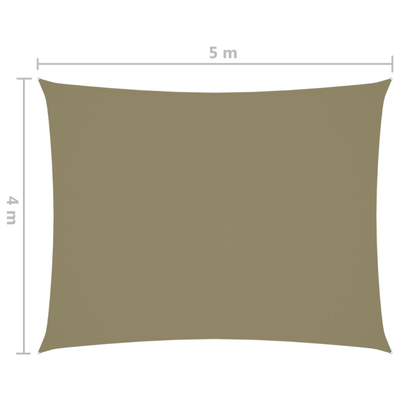 Produktbild för Solsegel oxfordtyg rektangulärt 4x5 m beige