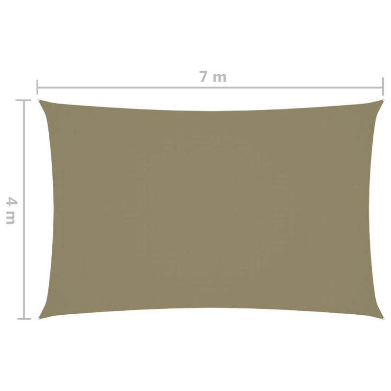 Produktbild för Solsegel oxfordtyg rektangulärt 4x7 m beige