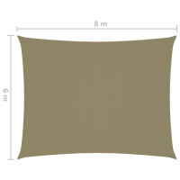 Produktbild för Solsegel oxfordtyg rektangulärt 6x8 m beige