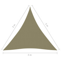 Produktbild för Solsegel oxfordtyg trekantigt 3x3x3 m beige