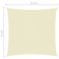 Miniatyr av produktbild för Solsegel oxfordtyg fyrkantigt 2,5x2,5 m gräddvit