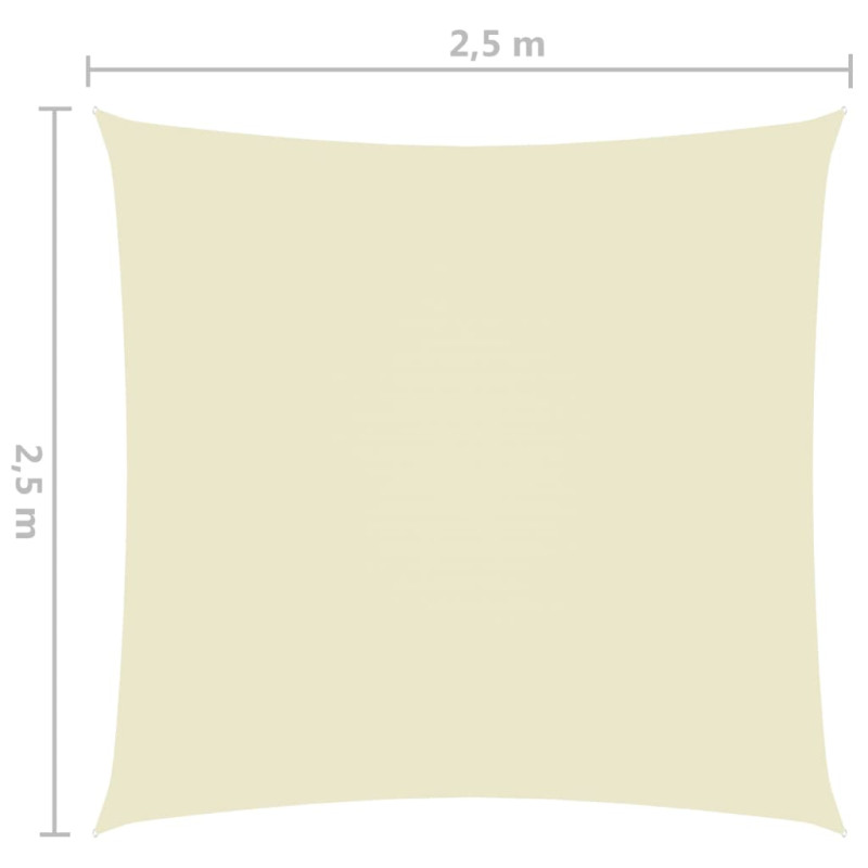 Produktbild för Solsegel oxfordtyg fyrkantigt 2,5x2,5 m gräddvit