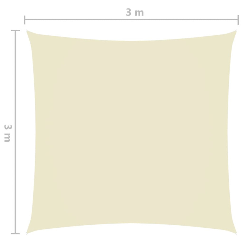 Produktbild för Solsegel oxfordtyg fyrkantigt 3x3 m gräddvit