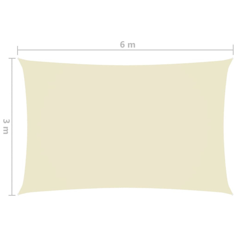 Produktbild för Solsegel oxfordtyg rektangulärt 3x6 m gräddvit
