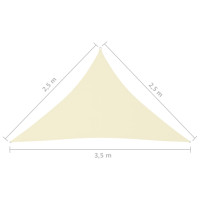Miniatyr av produktbild för Solsegel oxfordtyg trekantigt 2,5x2,5x3,5 m gräddvit