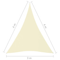 Produktbild för Solsegel Oxfordtyg trekantigt 3x4x4 m gräddvit