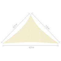 Produktbild för Solsegel oxfordtyg trekantigt 3,5x3,5x4,9 m gräddvit