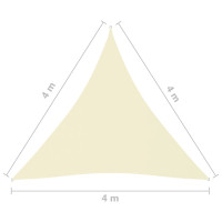 Produktbild för Solsegel oxfordtyg trekantigt 4x4x4 m gräddvit