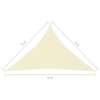 Produktbild för Solsegel oxfordtyg trekantigt 5x5x6 m gräddvit