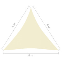 Produktbild för Solsegel oxfordtyg trekantigt 6x6x6 m gräddvit
