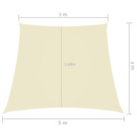 Produktbild för Solsegel oxfordtyg trapets 3/5x4 m gräddvit