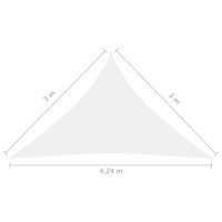 Produktbild för Solsegel oxfordtyg trekantigt 3x3x4,24 m vit
