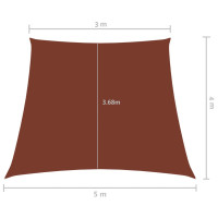 Produktbild för Solsegel oxfordtyg trapets 3/5x4 m terrakotta