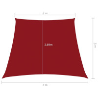 Produktbild för Solsegel oxfordtyg trapets 2/4x3 m röd