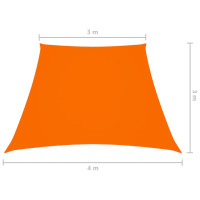 Miniatyr av produktbild för Solsegel oxfordtyg trapets 3/4x3 m orange