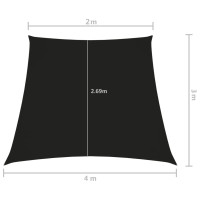 Produktbild för Solsegel oxfordtyg trapets 2/4x3 m svart