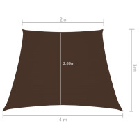 Produktbild för Solsegel oxfordtyg trapets 2/4x3 m brun