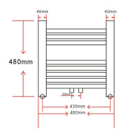 Produktbild för Handdukstork centralvärme element böjd 480 x 480 mm