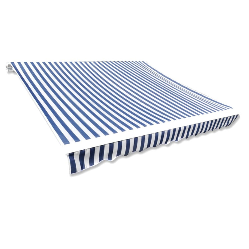 Produktbild för Markisduk 3 x 2,5 m blå & vit (utan ram)