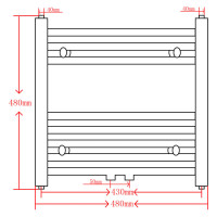 Produktbild för Handdukstork centralvärme element båge grå 480 x 480 mm grå