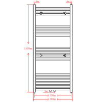 Produktbild för Handdukstork centralvärme element båge grå 500 x 1160 mm grå