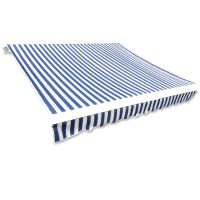 Miniatyr av produktbild för Markisduk blå & vit 500x300 cm
