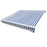 Miniatyr av produktbild för Markisduk blå & vit 500x300 cm