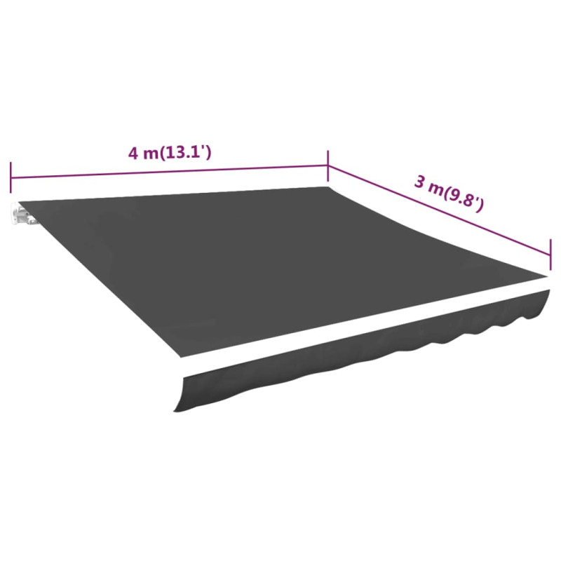 Produktbild för Markisduk antracit 400x300 cm